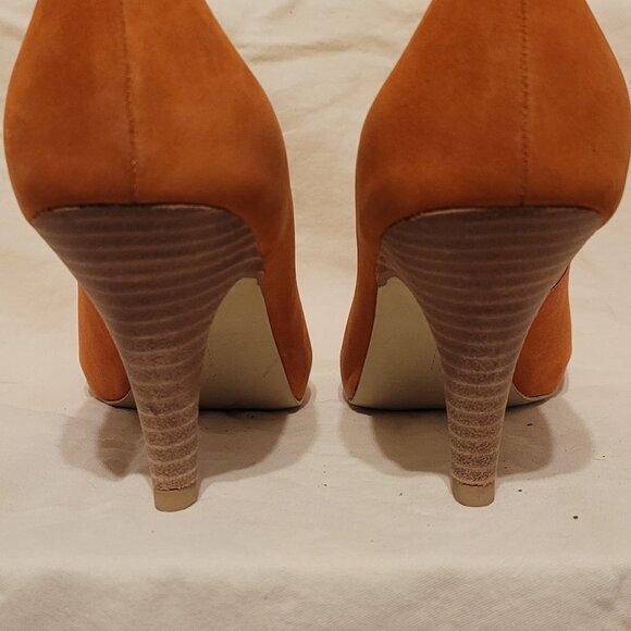 Banana Republic Orange Leather Open Toe Heel Size 7 1/2 - Picture 6 of 9